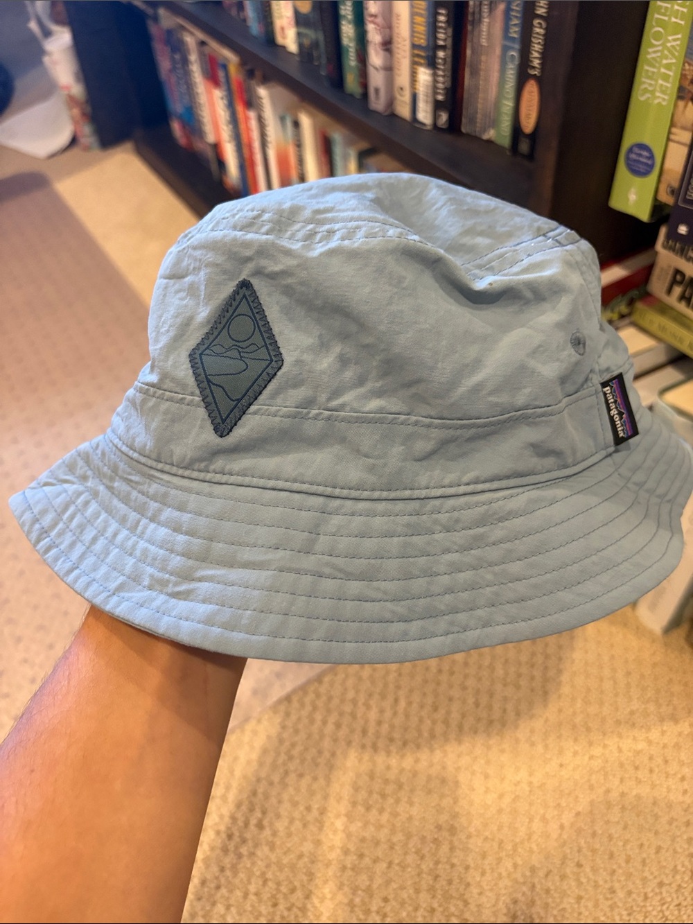 Patagonia Sky Blue Bucket Hat with Logo Patch